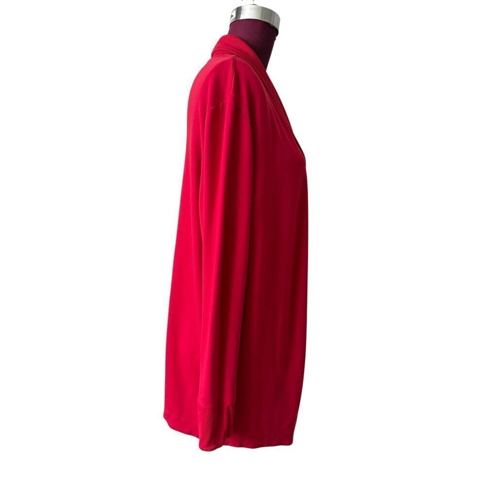 Athleta Cardigan Pranayama NWOT Restore Wrap Open Front Clover Berry Red Medium - Picture 11 of 11